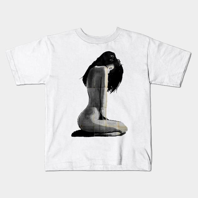 Pen and Ink (Girl) Kids T-Shirt by Zervo